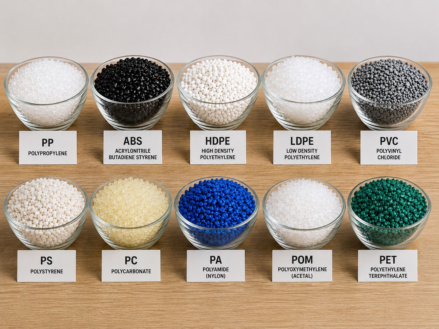 Types of Plastic Granules — PP, ABS, HDPE, LDPE, PVC, PET
